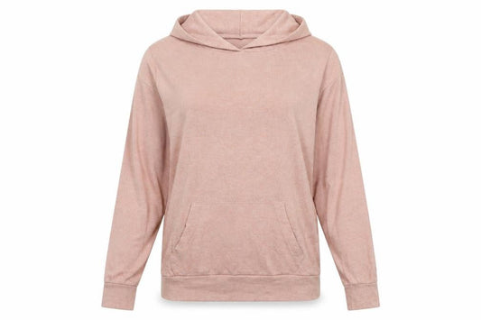 Front view of Atmosphere women’s pink jumper, size UK 8, - ripped hem