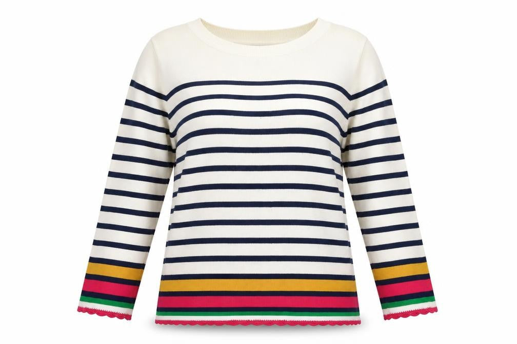Soon Womens Beige Striped  Pullover Jumper Size 12