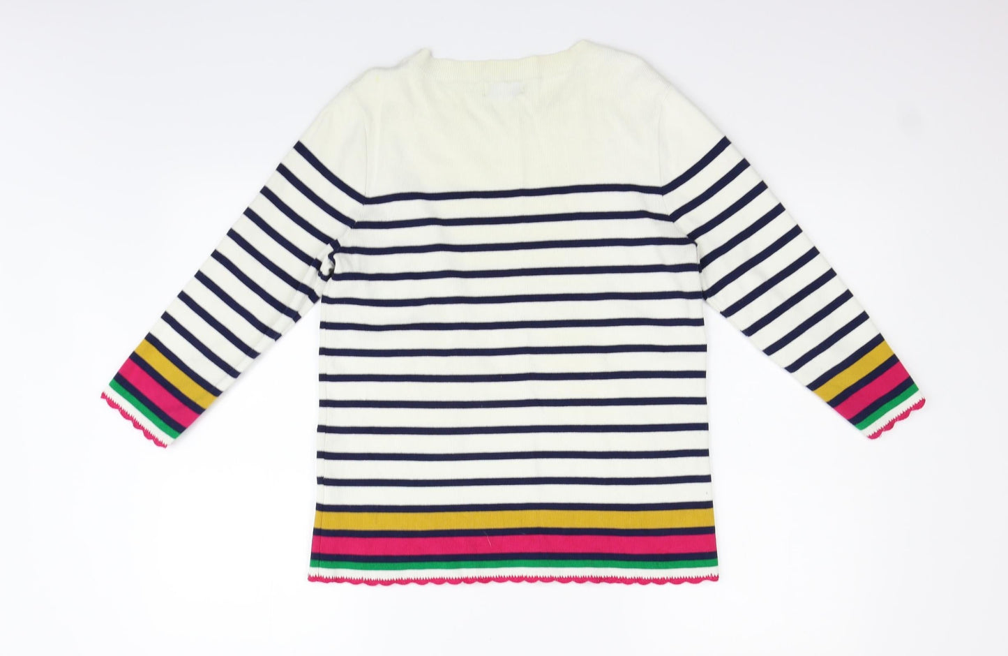 Soon Womens Beige Striped  Pullover Jumper Size 12