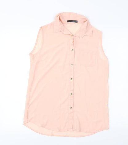 Additional front view of Atmosphere women’s pink basic button-up, size UK 10