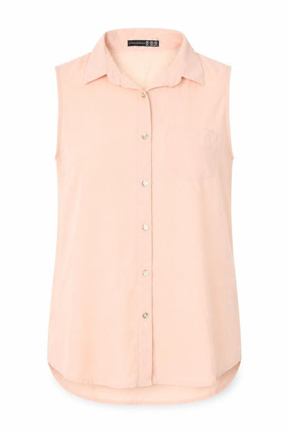Front view of Atmosphere women’s pink basic button-up, size UK 10