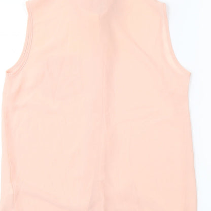 Brand and care label for Atmosphere women’s pink basic button-up, size UK 10