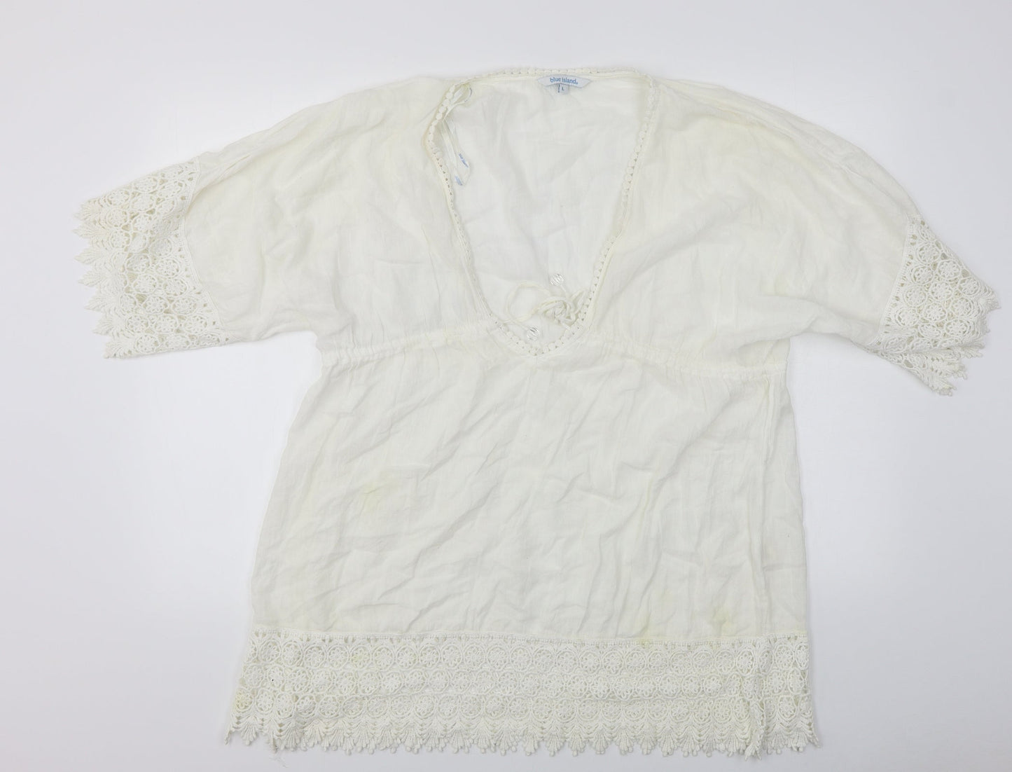 Blue Island  Womens White   A-Line  Size L