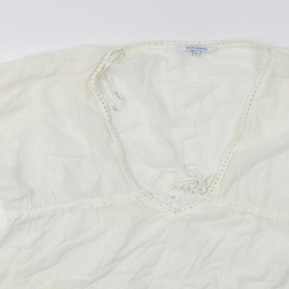 Blue Island  Womens White   A-Line  Size L