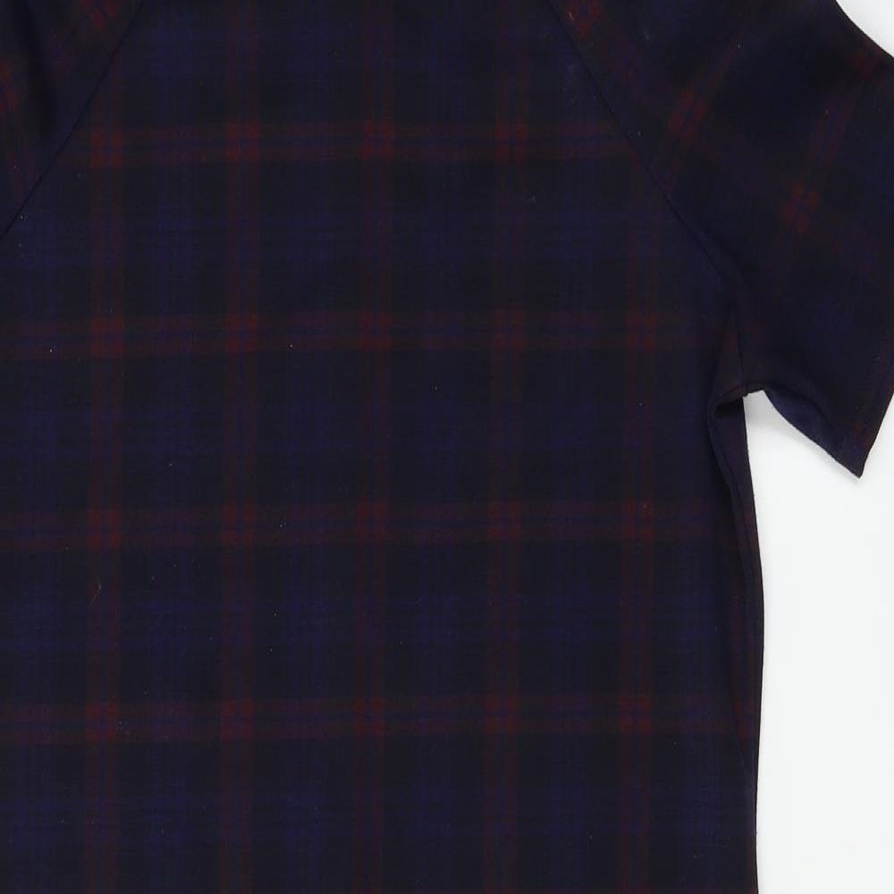 New Look  Womens Blue Check  A-Line  Size 10