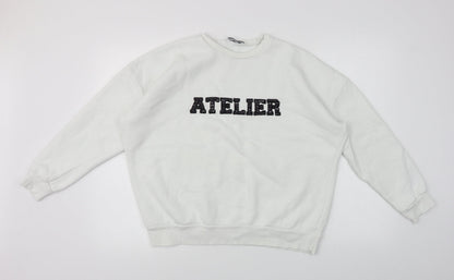 Additional front view of Gallery women’s white jumper, size S