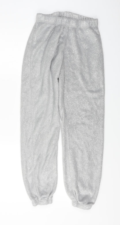 Additional front view of Time To Dream women’s grey trousers, size M, 24-inch leg