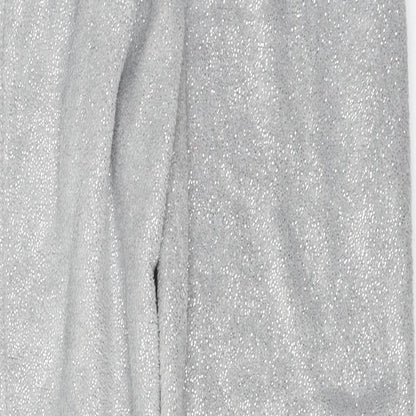 Close-up detail of Time To Dream women’s grey trousers, size M, 24-inch leg