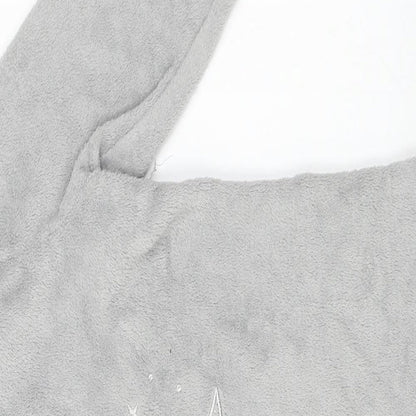Close-up detail of Time To Dream women’s grey jumper, size M
