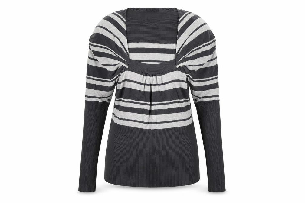 NEXT Womens Grey Striped Knit Pullover Jumper Size 14