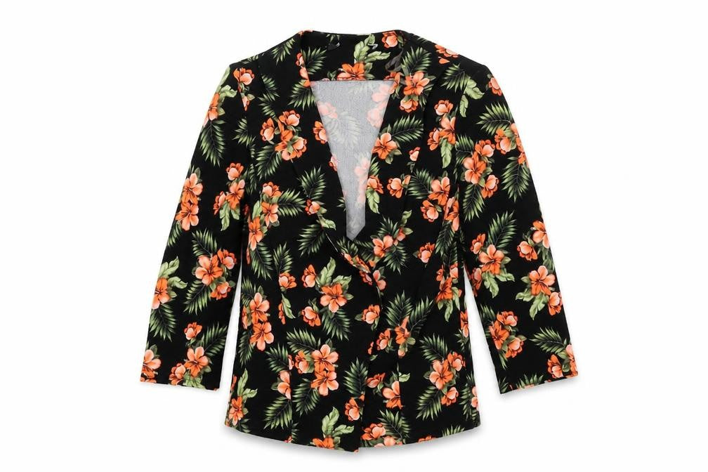 915 Generation Girls Black Floral  Jacket Coat Size 12-13 Years