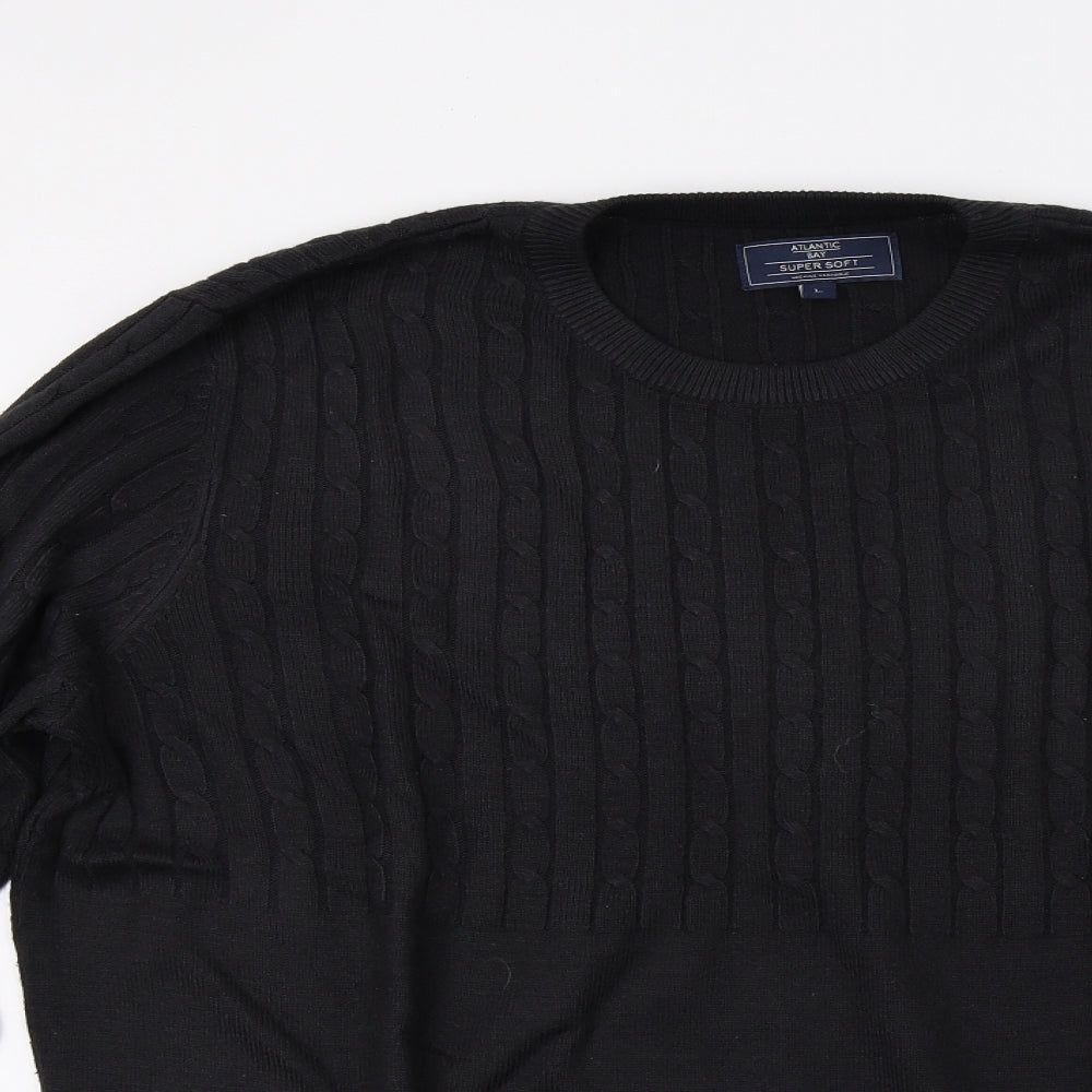Atlantic Bay Mens Grey  Knit Pullover Jumper Size L