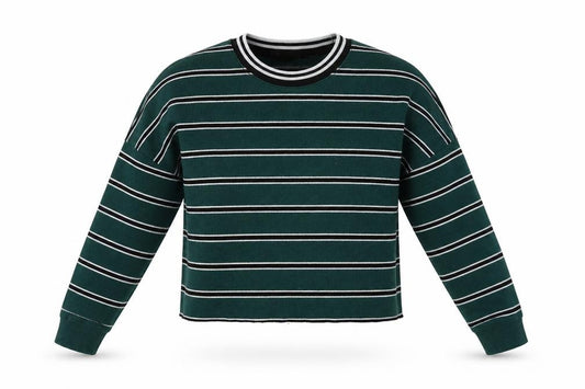 Primark Womens Green Striped  Pullover Sweatshirt Size XS