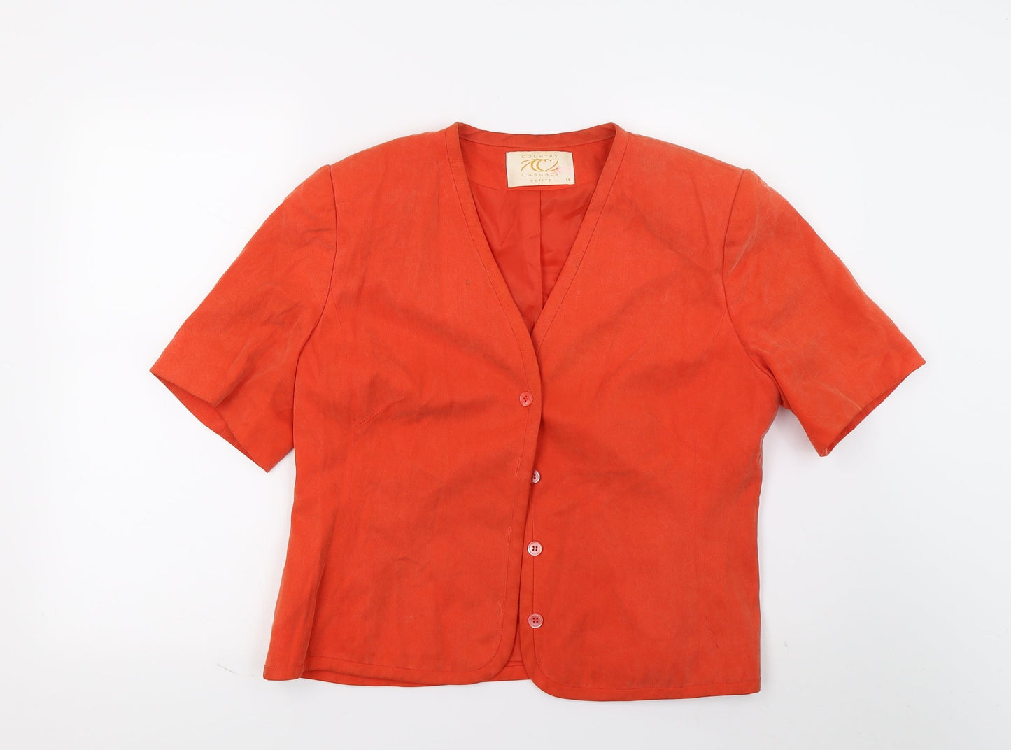 Country Casuals Womens Orange   Basic Button-Up Size 14