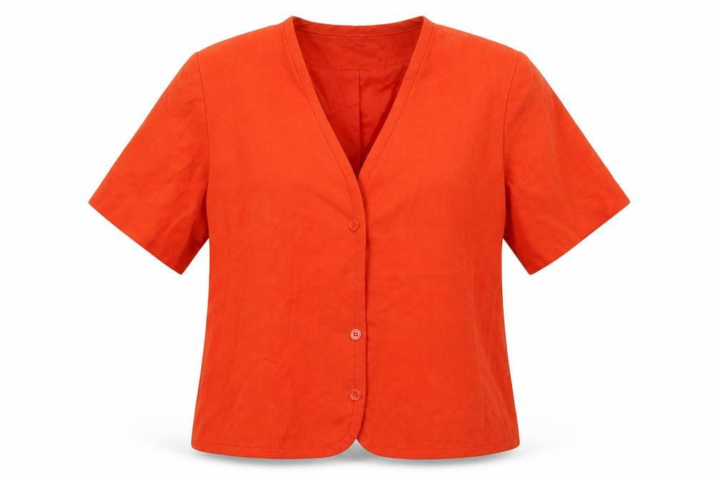 Country Casuals Womens Orange   Basic Button-Up Size 14