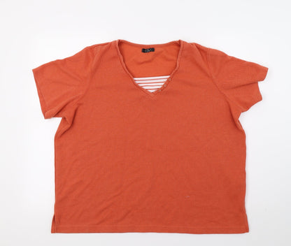 Bonmarché Womens Orange Knit Pullover Jumper Size L