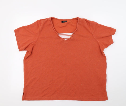 BM Womens Orange  Knit Pullover Jumper Size L