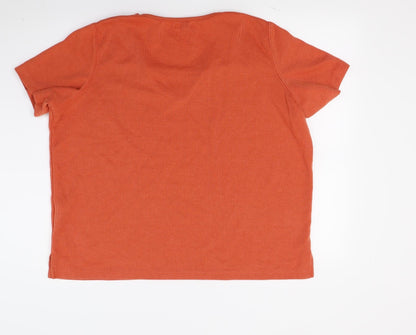 Bonmarché Womens Orange Knit Pullover Jumper Size L