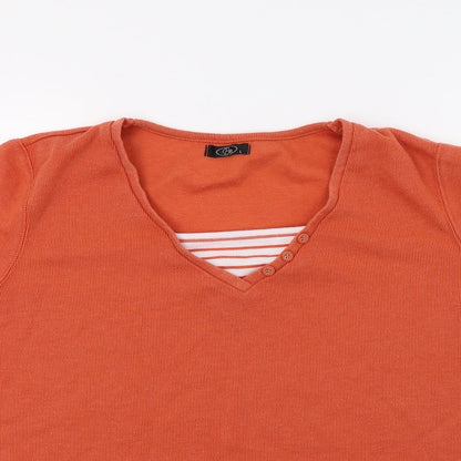Bonmarché Womens Orange Knit Pullover Jumper Size L