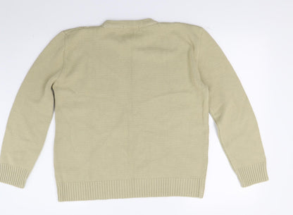 Preloved Pure & Natural Womens Beige  Knit Pullover Jumper Size M - Back