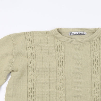 Preloved Pure & Natural Womens Beige  Knit Pullover Jumper Size M - Detail