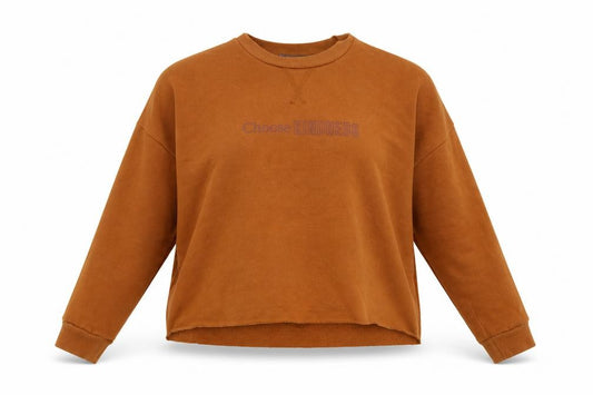 Primark Womens Brown   Pullover Sweatshirt Size 2XS  - choose kindness. cropped