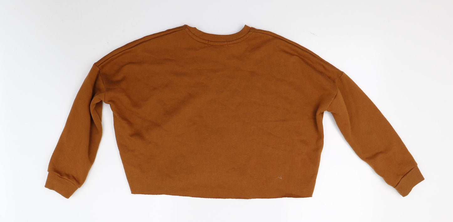 Primark Womens Brown   Pullover Sweatshirt Size 2XS  - choose kindness. cropped