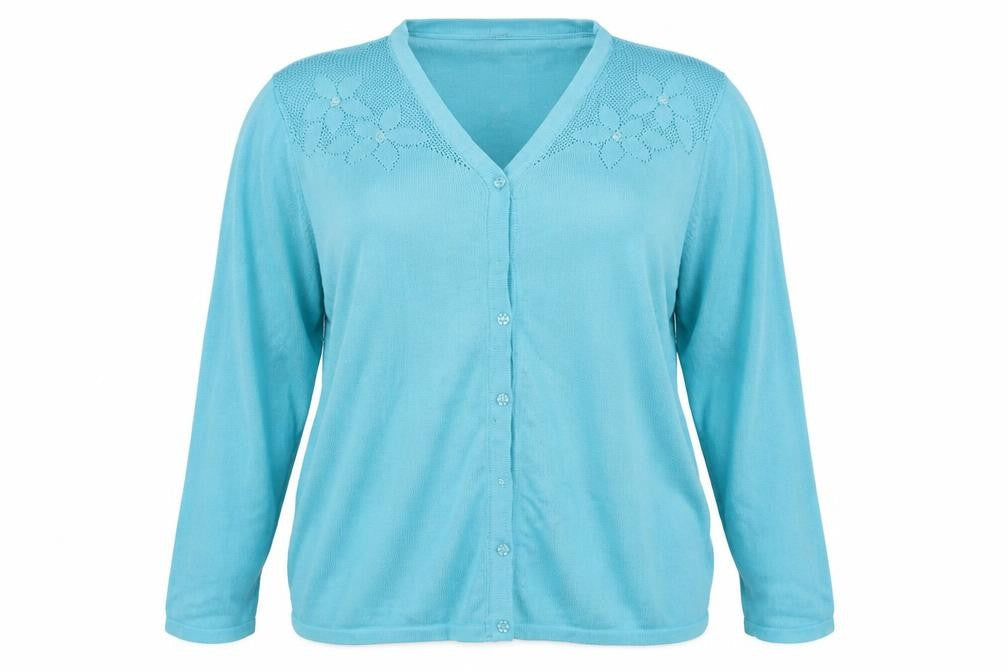Bonmarché Womens Blue Knit Cardigan Jumper Size XL
