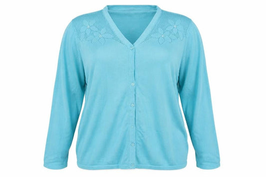 Bonmarché Womens Blue Knit Cardigan Jumper Size XL