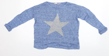Additional front view of H&M girls’ blue basic blouse, size 8-9, years
