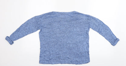 Back view of H&M girls’ blue basic blouse, size 8-9, years