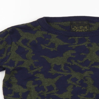 Preloved F&F Boys Blue Camouflage  Pullover Jumper - Detail