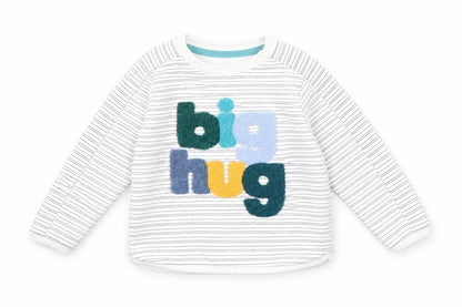 Front view of F&F girls’ white striped rayon jumper, size 3-6, months