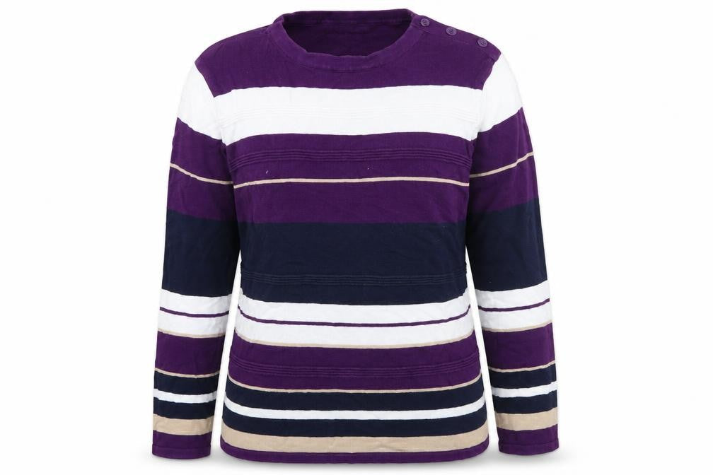 EWM Womens Multicoloured Striped  Pullover Jumper Size L