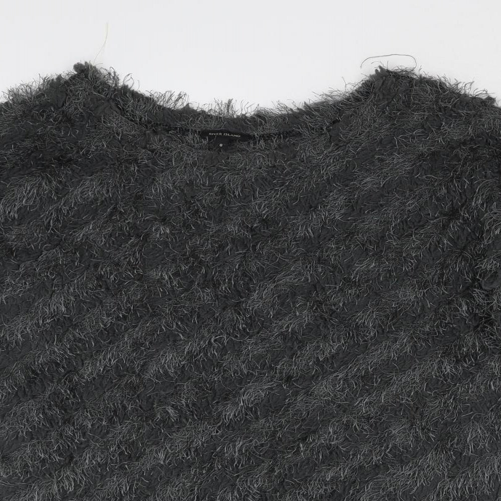 River Island Womens Grey  Knit Pullover Jumper Size 8