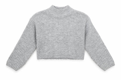 915 Girls Grey  Knit Pullover Jumper Size 9 Years