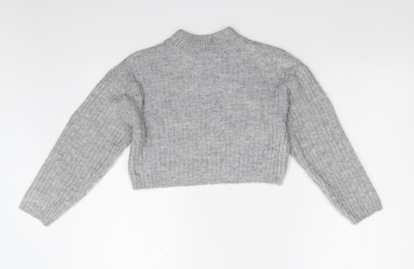 915 Girls Grey  Knit Pullover Jumper Size 9 Years