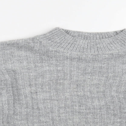 915 Girls Grey  Knit Pullover Jumper Size 9 Years