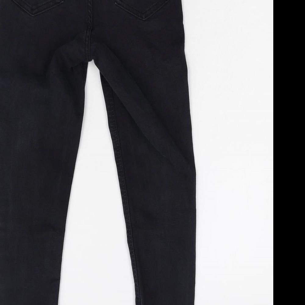 Topshop Womens Black  Denim Cropped Jeans Size 26 L24 in