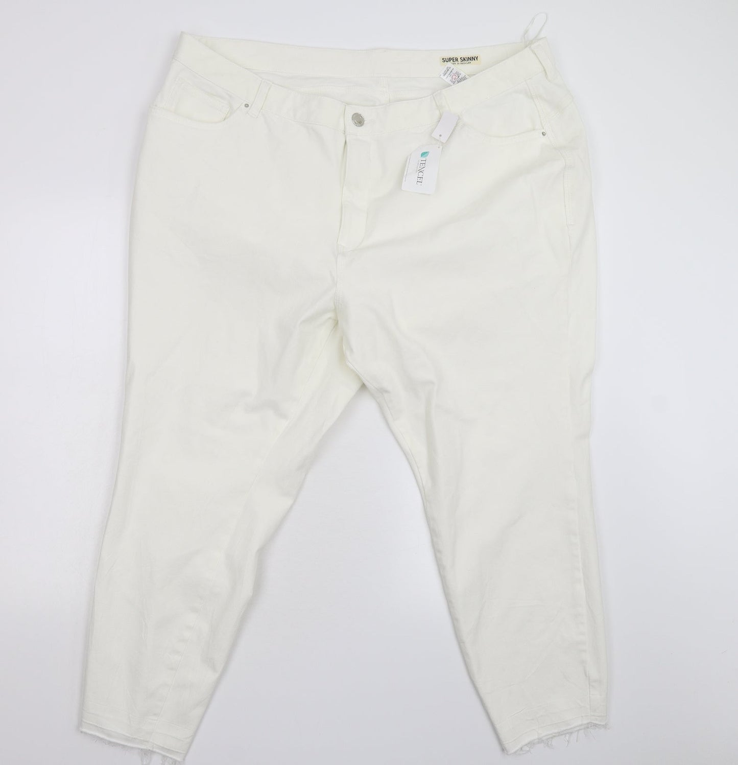 Preworn Womens Ivory  Denim Skinny Jeans Size 28 L27 in