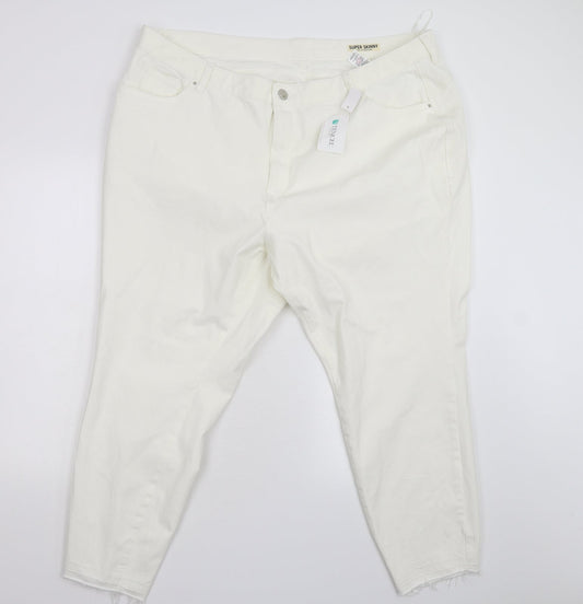 Preworn Womens Ivory  Denim Skinny Jeans Size 28 L27 in