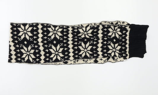 Preworn Unisex Black Geometric   Scarf