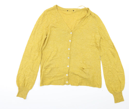 Preworn Womens Yellow   Cardigan Jumper Size S