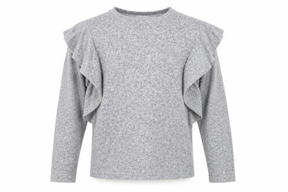 Mango Womens Grey   Pullover Jumper Size S  - Ruffle Detail