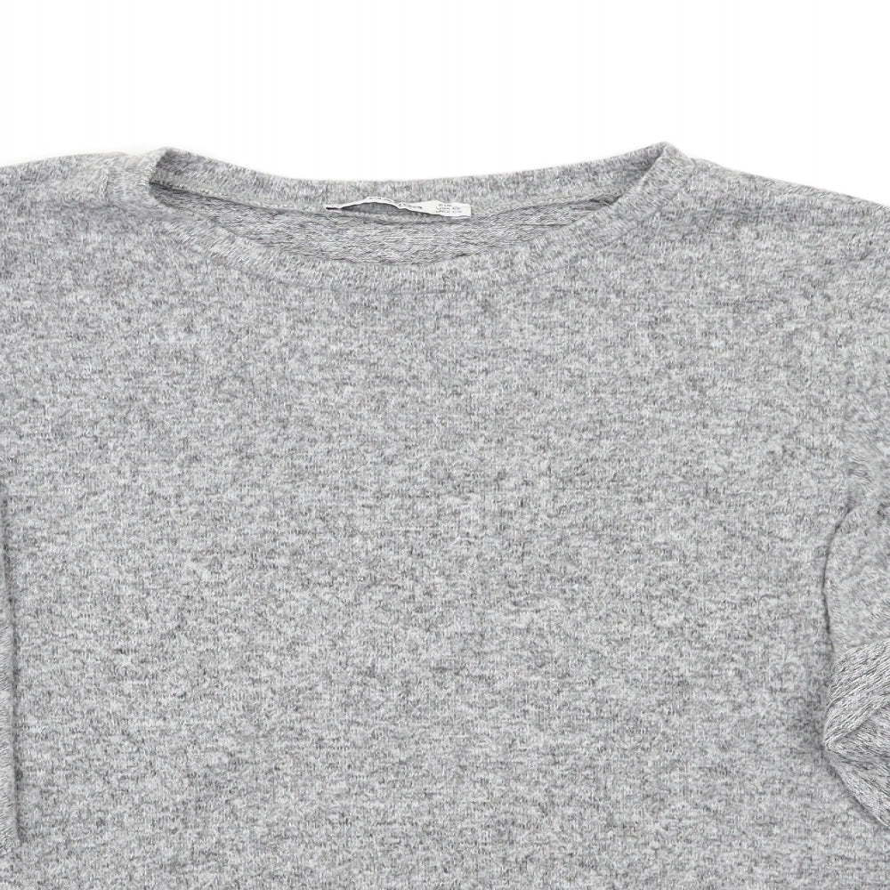 Mango Womens Grey   Pullover Jumper Size S  - Ruffle Detail