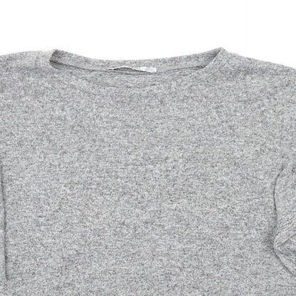 Mango Womens Grey   Pullover Jumper Size S  - Ruffle Detail
