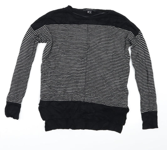 Atmosphere Womens Black Striped  Pullover Jumper Size 8