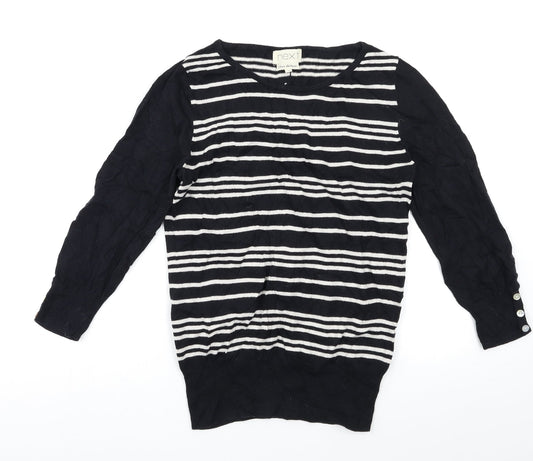 NEXT Womens Black Striped  Pullover Jumper Size 10