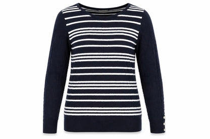 Next Womens Black Striped  Pullover Jumper Size 10