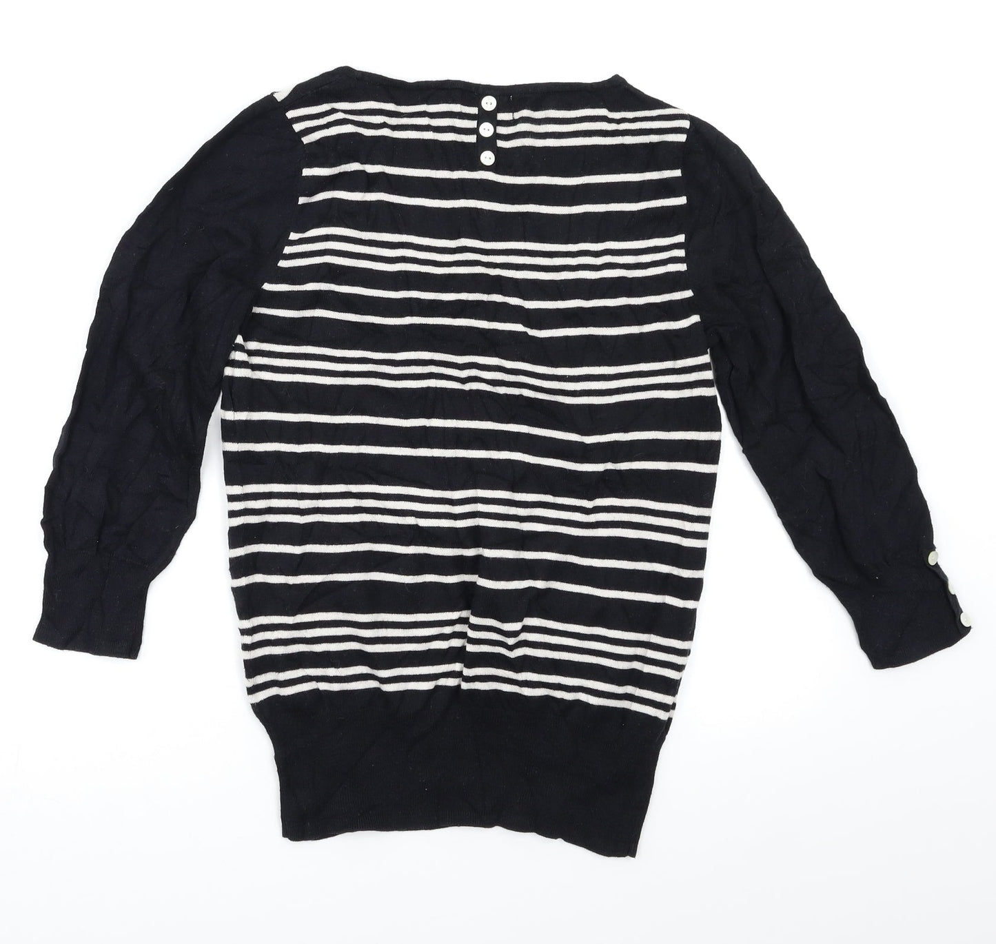NEXT Womens Black Striped  Pullover Jumper Size 10